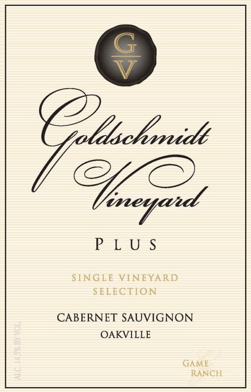 Goldschmidt Vineyard Oakville PLUS Game Ranch Cabernet Sauvignon 2010 Front Label