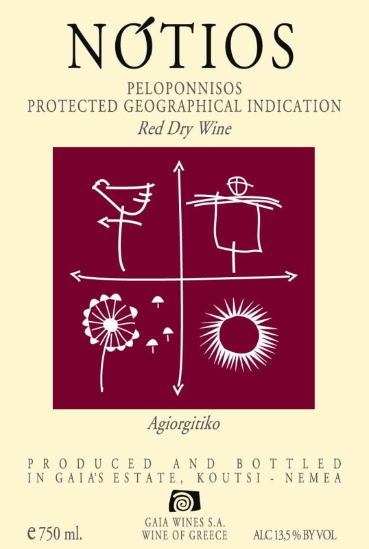 Gaia Notios Red 2012 Front Label