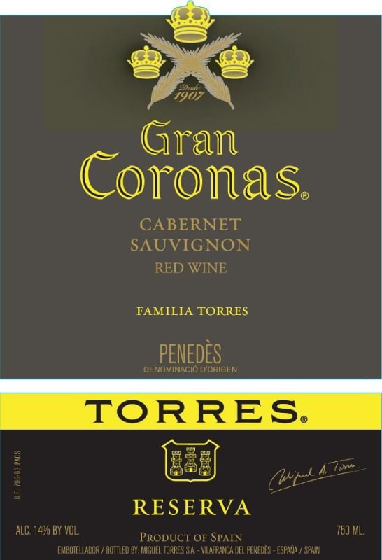 Familia Torres Gran Coronas Reserva Cabernet Sauvignon 2009 Front Label