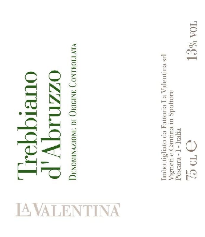La Valentina Trebbiano D'Abruzzo 2013 Front Label