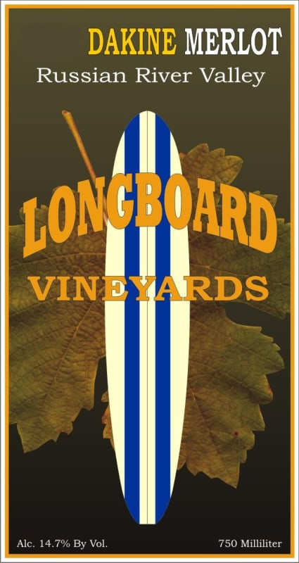 Longboard Dakine Vineyard Merlot 2010 Front Label