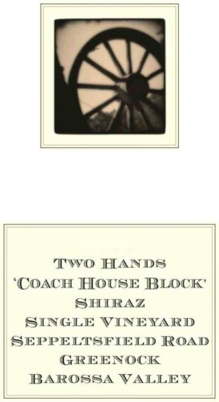 Two Hands Coach House Block Shiraz 2012 Front Label