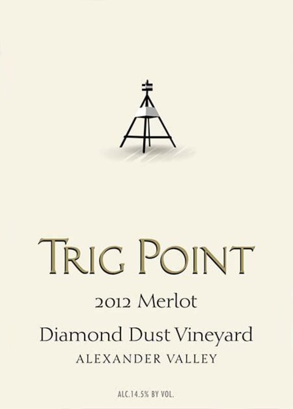 Trig Point Diamond Dust Vineyard Merlot 2012 Front Label