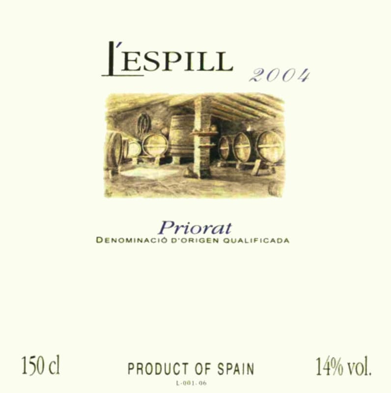 Celler Cecilio Priorat L'Espill 2004 Front Label