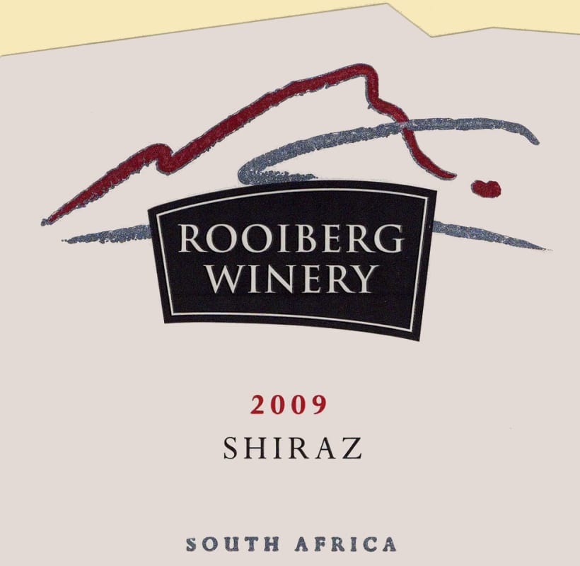 Rooiberg Winery Shiraz 2009 Front Label