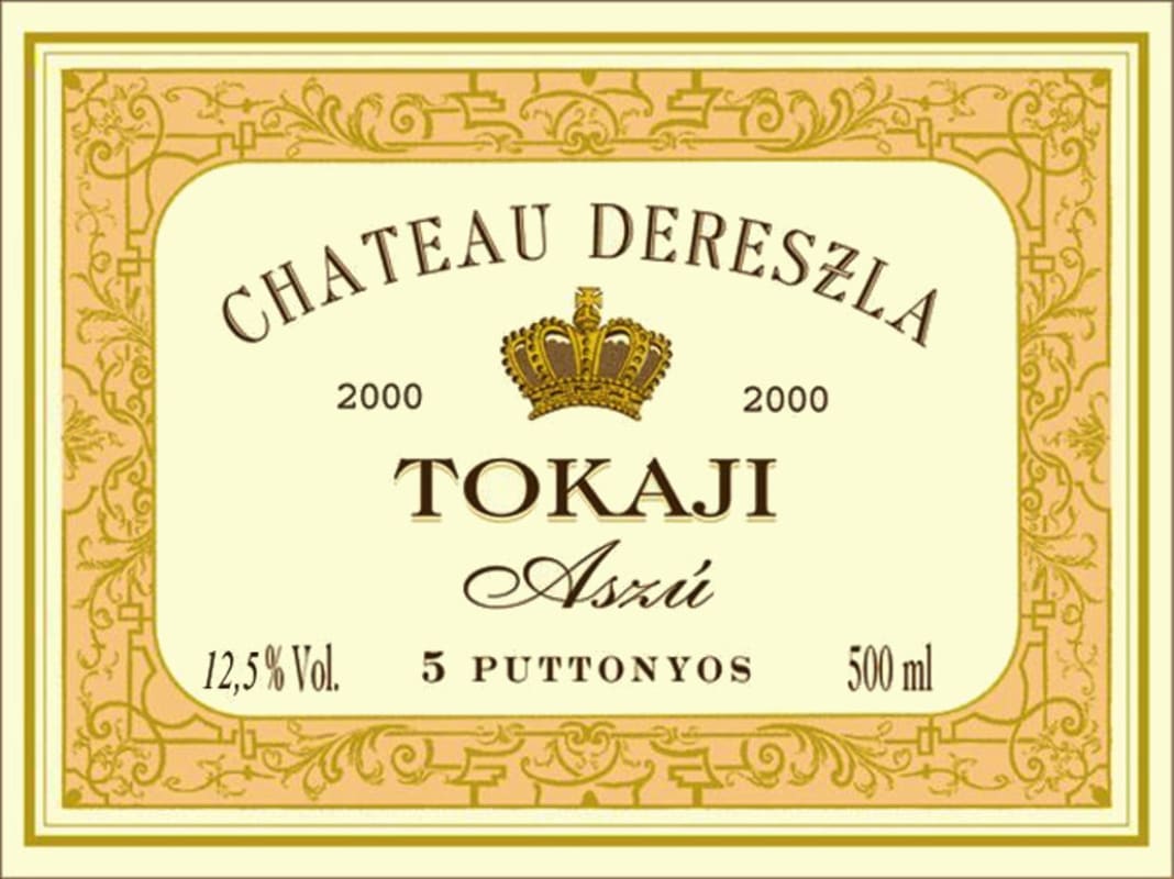 Chateau Dereszla Tokaji Aszu 5 Puttonyos 2000 Front Label