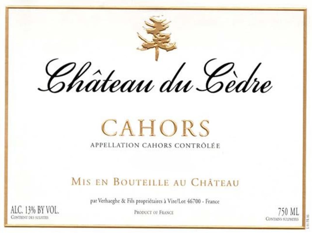 Chateau du Cedre Cahors 2011 Front Label