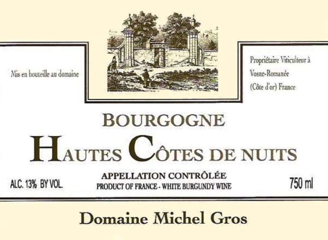 Domaine Michel Gros Hautes Cotes de Nuits Blanc 2010 Front Label