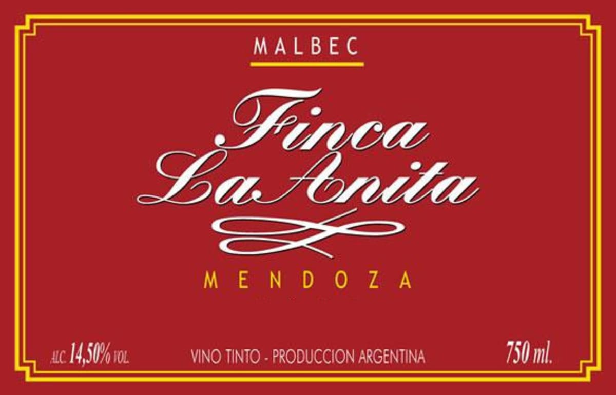 Finca La Anita Malbec 2007 Front Label
