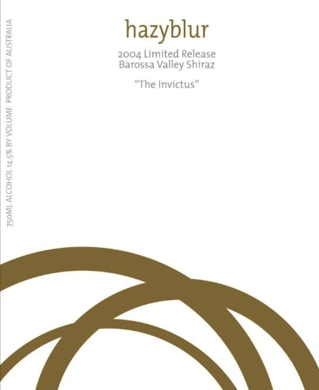 Hazyblur Limited Release The Invictus Shiraz 2004 Front Label