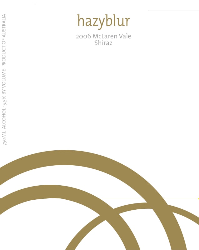 Hazyblur McLaren Vale Shiraz 2006 Front Label