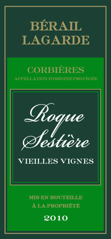 Roque Sestiere Vieilles Vignes Blanc 2010 Front Label