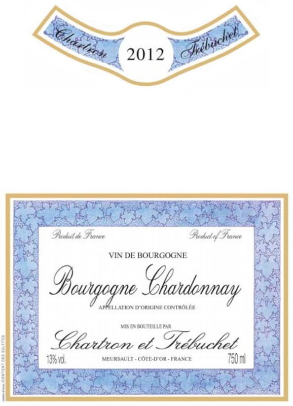 Chartron et Trebuchet Bourgogne Blanc 2012 Front Label