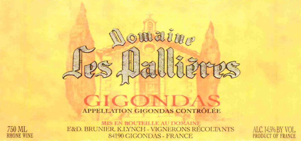 Domaine les Pallieres Gigondas 2012 Front Label