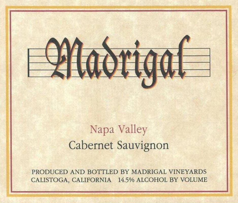 Madrigal Vineyards Cabernet Sauvignon 2010 Front Label
