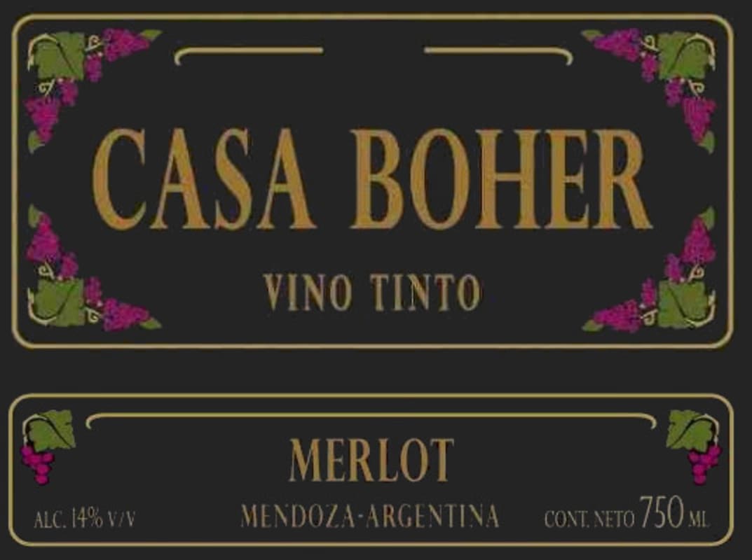 Rosell Boher Casa Boher Merlot 2003 Front Label