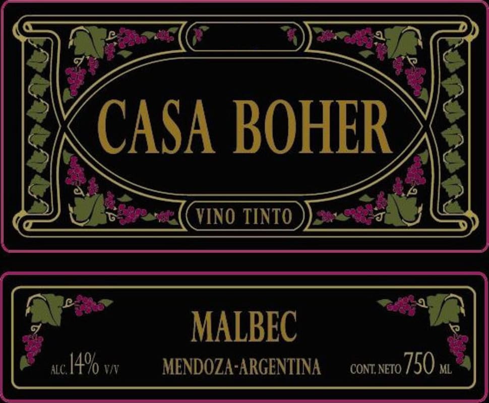 Rosell Boher Casa Boher Malbec 2003 Front Label