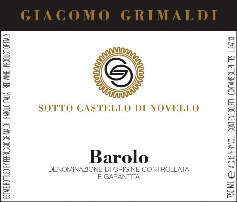 Giacomo Grimaldi Barolo Sotto Castello di Novello 2011 Front Label