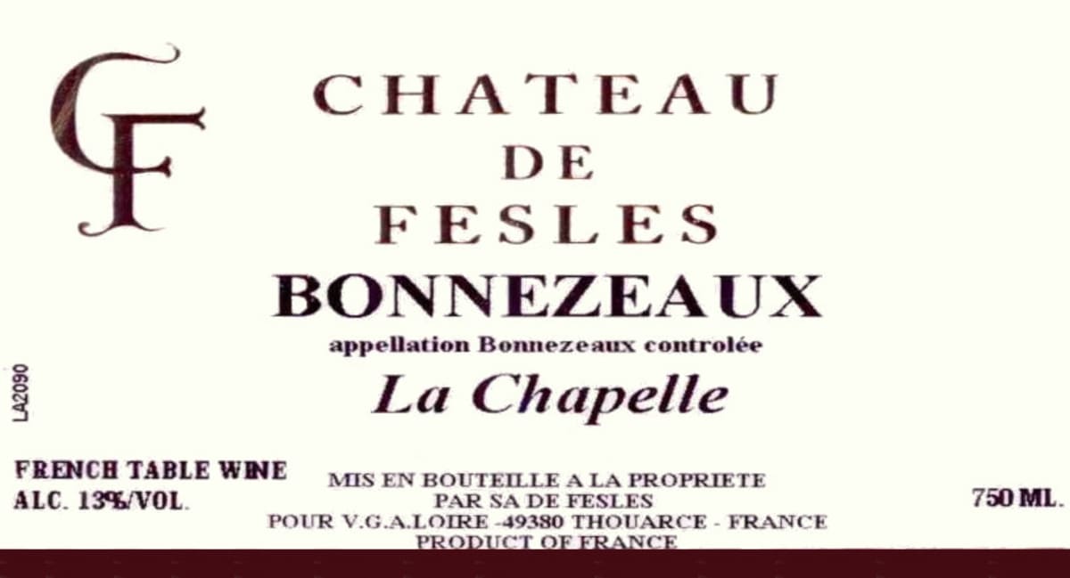 Chateau de Fesles Bonnezeaux la Chapelle 1993 Front Label