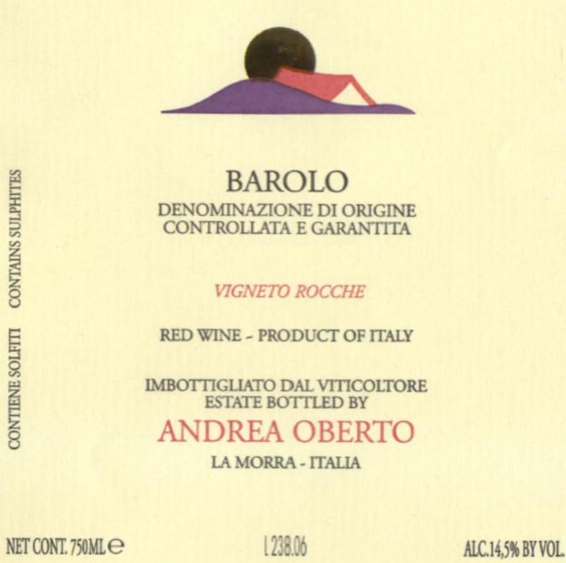 Andrea Oberto Barolo Rocche 2004 Front Label
