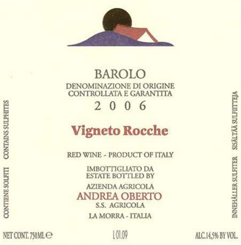 Andrea Oberto Barolo Rocche 2006 Front Label