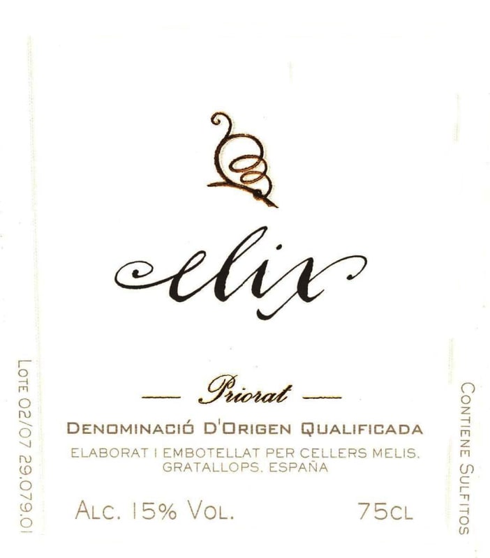 Melis Priorat Elix 2007 Front Label