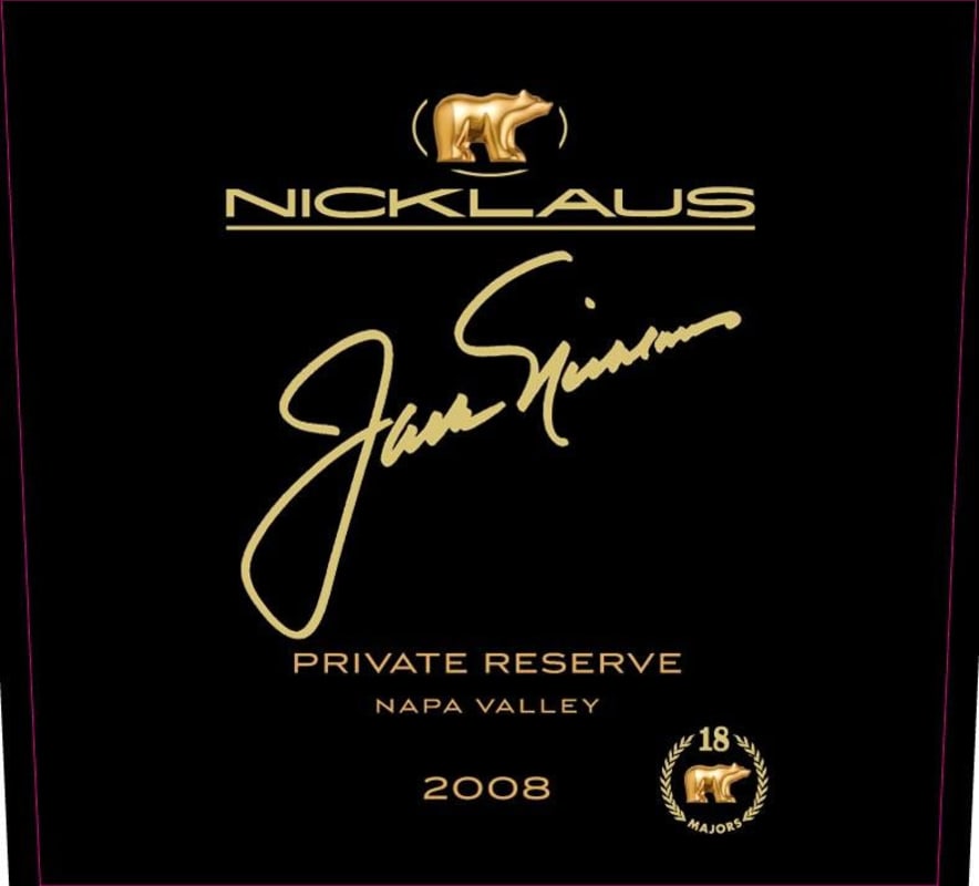 Jack Nicklaus Private Reserve 2008 Front Label