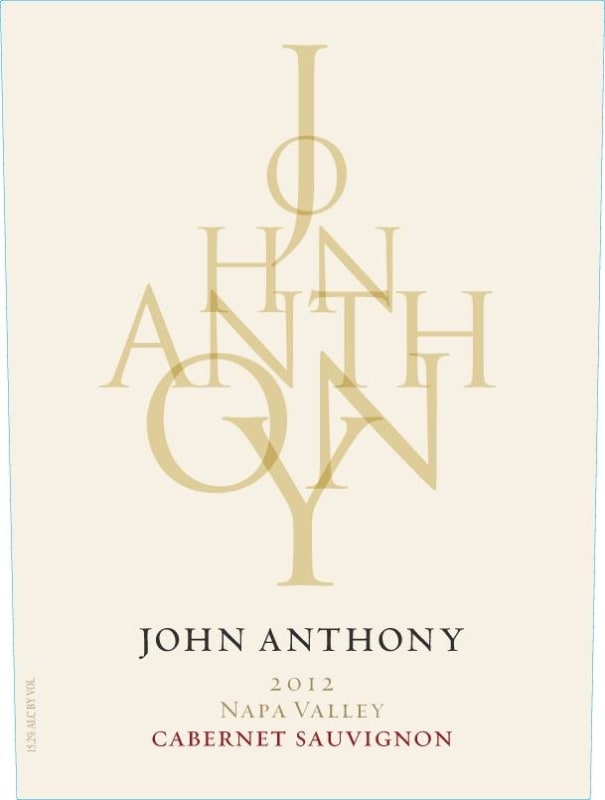 John Anthony Vineyards Napa Valley Cabernet Sauvignon 2012 Front Label