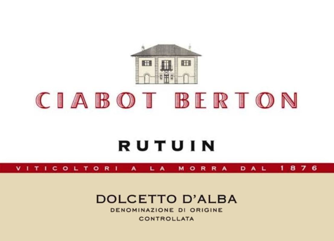 Ciabot Berton Dolcetto d'Alba Rutuin 2014 Front Label