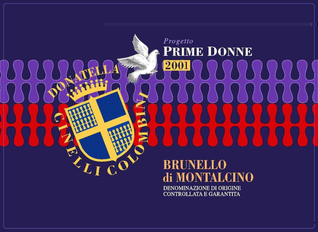 Donatella Cinelli Colombini Prime Donne Brunello di Montalcino 2001 Front Label