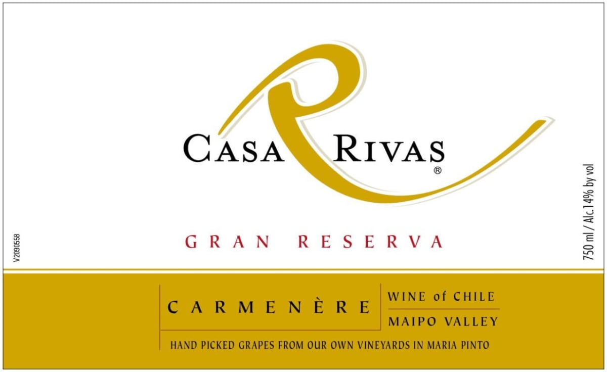 Casa Rivas Gran Reserva Carmenere 2013 Front Label