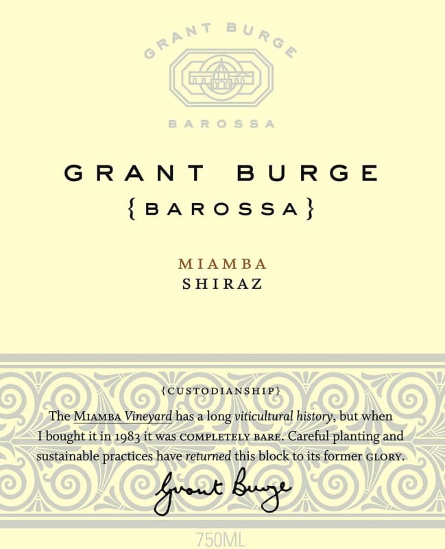 Grant Burge Miamba Shiraz 2013 Front Label