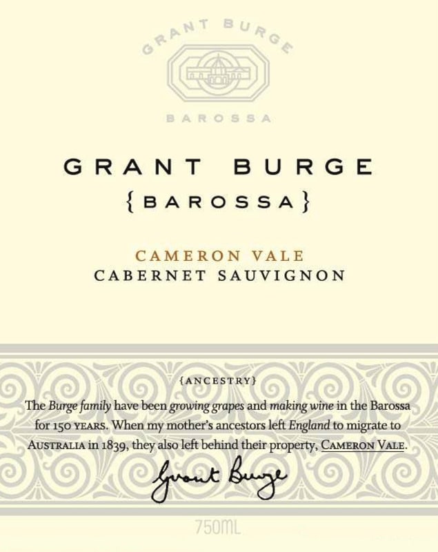 Grant Burge Cameron Vale Cabernet Sauvignon 2014 Front Label