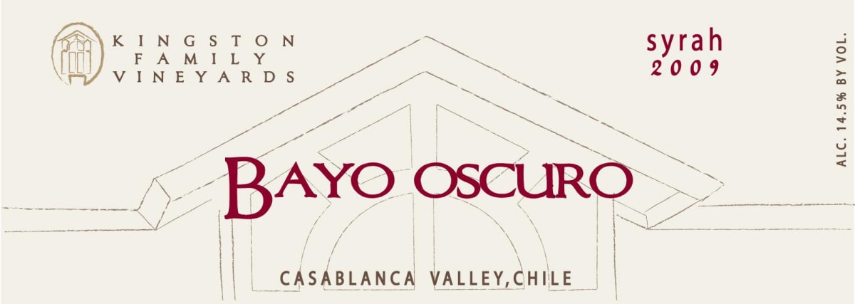 Kingston Family Vineyards Bayo Oscuro Syrah 2009 Front Label