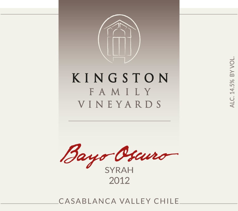 Kingston Family Vineyards Bayo Oscuro Syrah 2012 Front Label