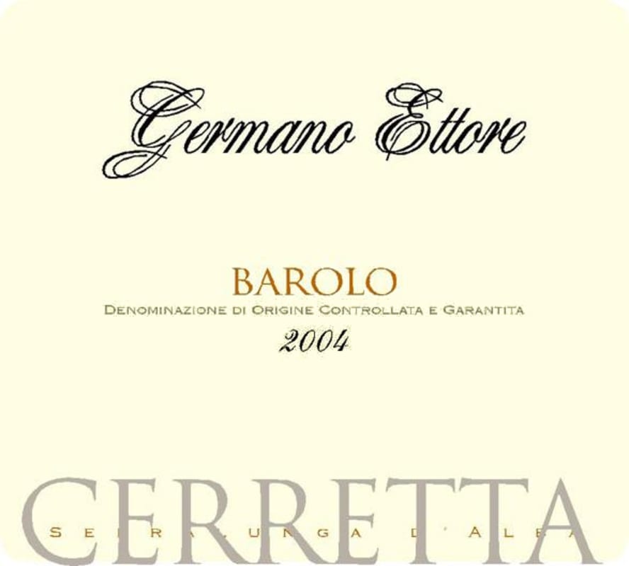 Ettore Germano Barolo Cerretta 2004 Front Label