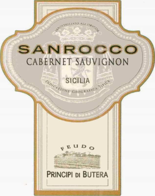 Feudo Principi di Butera Sanrocco Cabernet Sauvignon 2003 Front Label