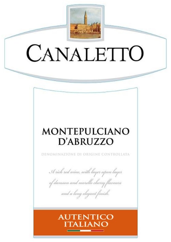 Canaletto Montepulciano D'Abruzzo 2012 Front Label