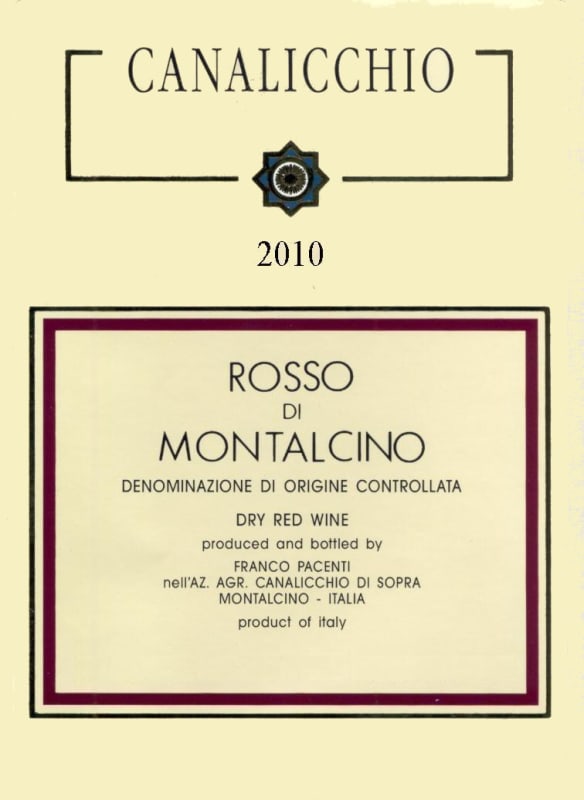 Canalicchio di Sopra Rosso di Montalcino 2010 Front Label