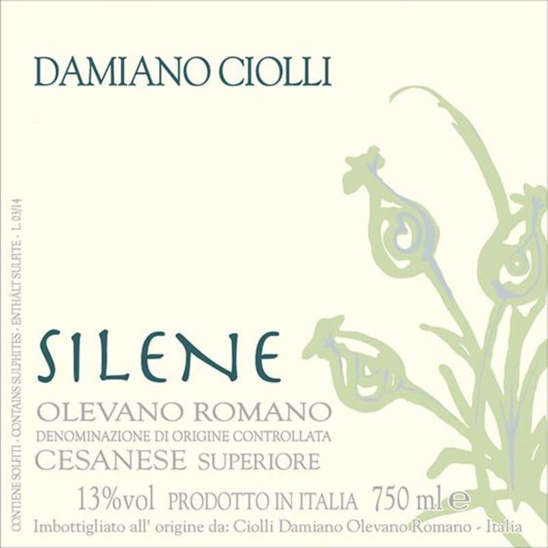 Cantina Damiano Ciolli Cesanese di Olevano Romano Silene 2014 Front Label