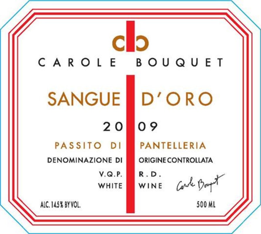 Carole Bouquet Passito Di Pantelleria 2009 Front Label