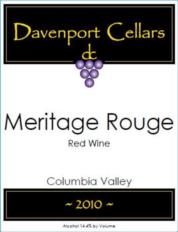 Davenport Cellars Meritage Rouge 2010 Front Label