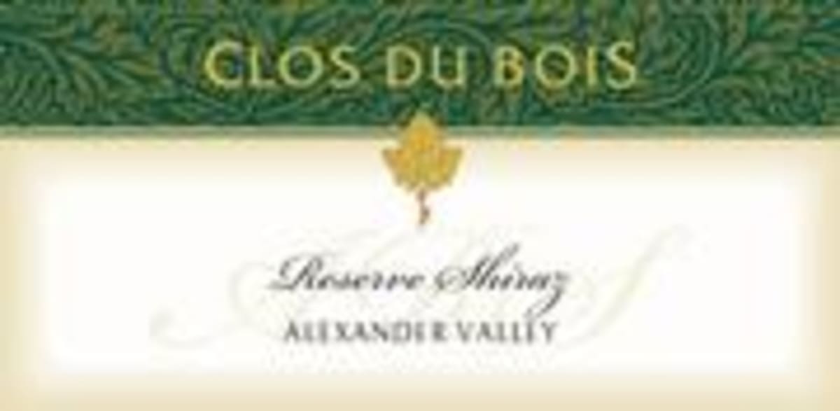 Clos du Bois Alexander Valley Shiraz 1998 Front Label