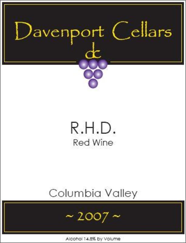 Davenport Cellars R.H.D. 2007 Front Label