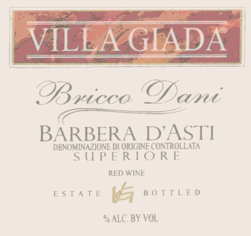 Villa Giada Barbera d'Asti Superiore Nizza Bricco Dani 2003 Front Label