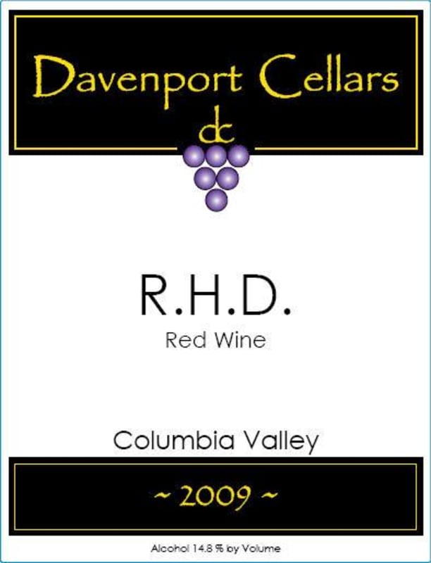 Davenport Cellars R.H.D. 2009 Front Label