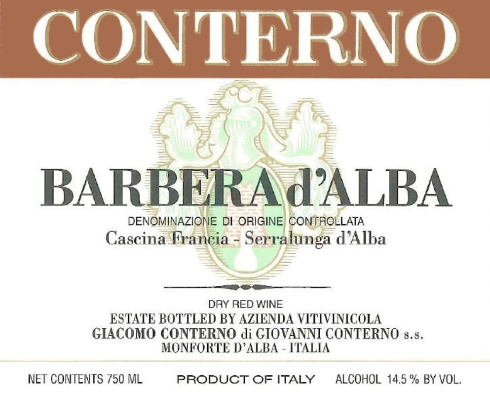 Giacomo Conterno Barbera d'Alba 2009 Front Label