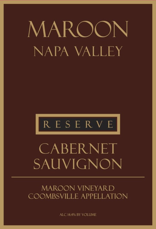 Maroon Reserve Cabernet Sauvignon 2013 Front Label