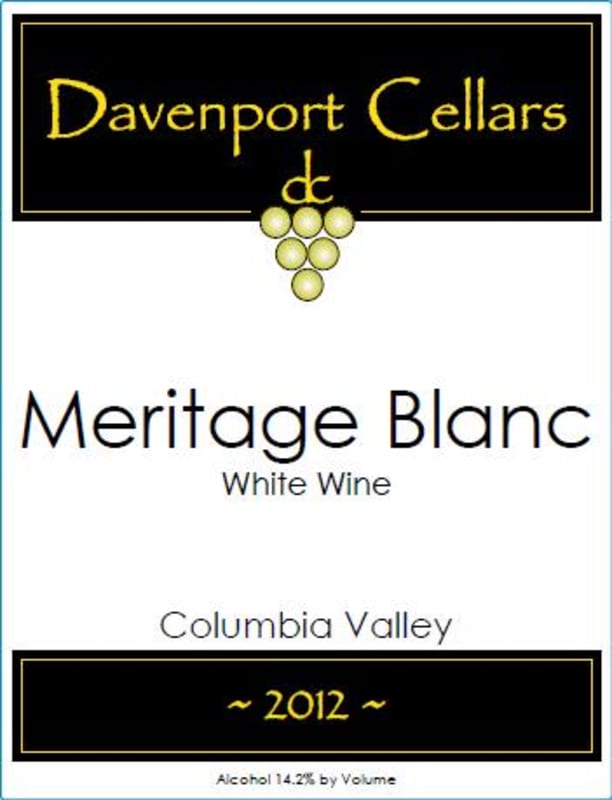 Davenport Cellars Meritage Blanc 2012 Front Label