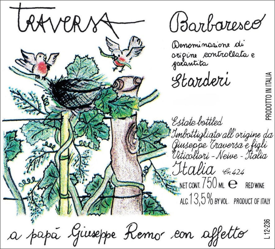 Giuseppe Traversa Barbaresco Starderi 2010 Front Label